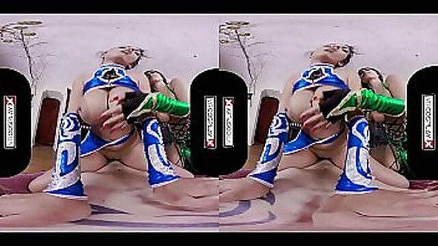 VR cosplay X threesome with Jade and Kitana: A POV experience