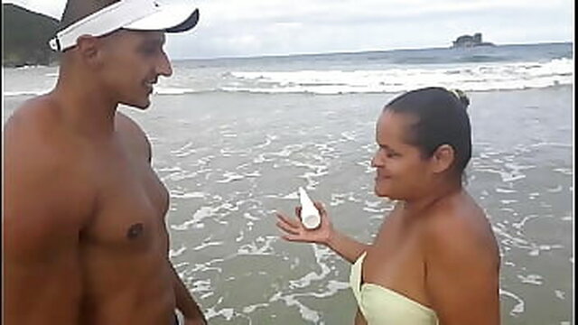 Paty's butt gets pounded on the beach in a hot pussyfucking scene