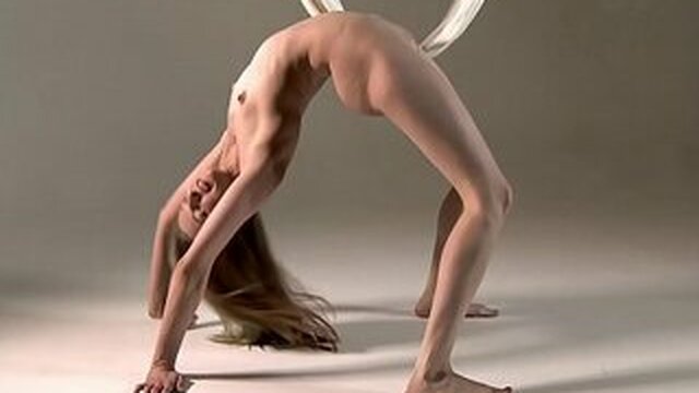 Brunette sexy gymnast