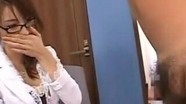 Japanese hottie in glasses Sucking Fucking porn 30