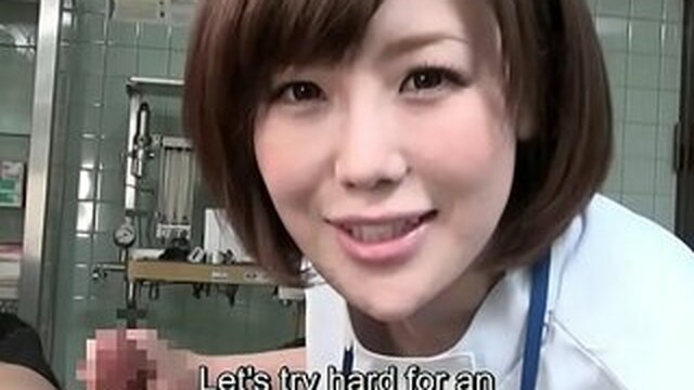Subtitled Japanese female doctor masturbates