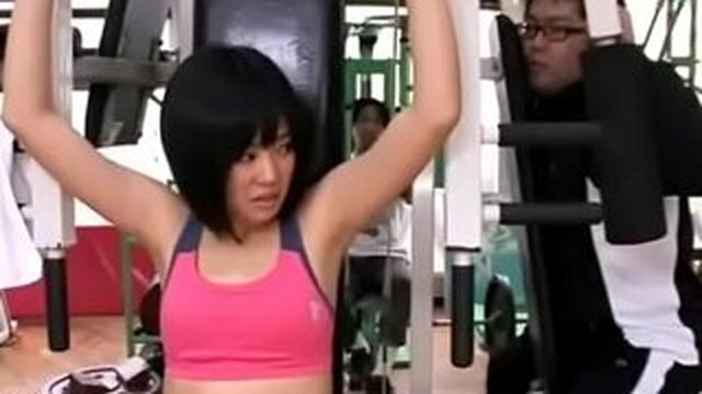Japanese tiny girlfriend has rough sex after a workout