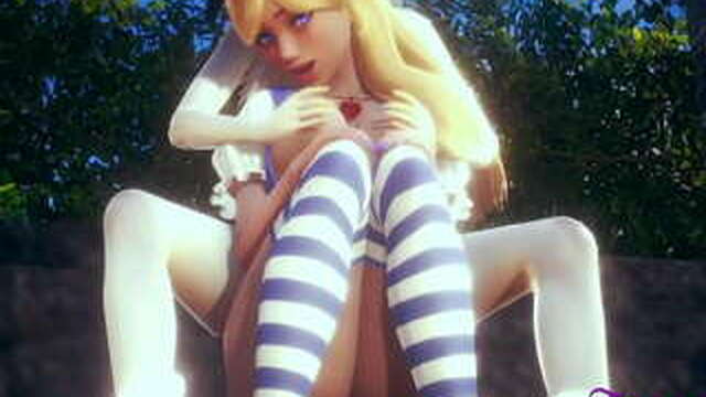Alice in Wonderland 3D Hentai Alice gets fucked by a White rabbit and then cum in her pussy Animation Japanese porn video