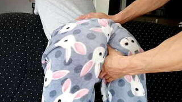 Stepbrother slaps stepson's ass in the morning.