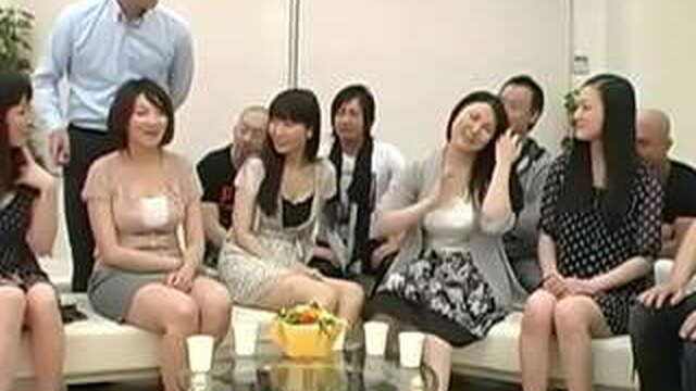 Busty women jumping on naked horny men