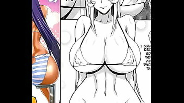 Dark skined bimbos in sling bikini get naughty in a group orgy