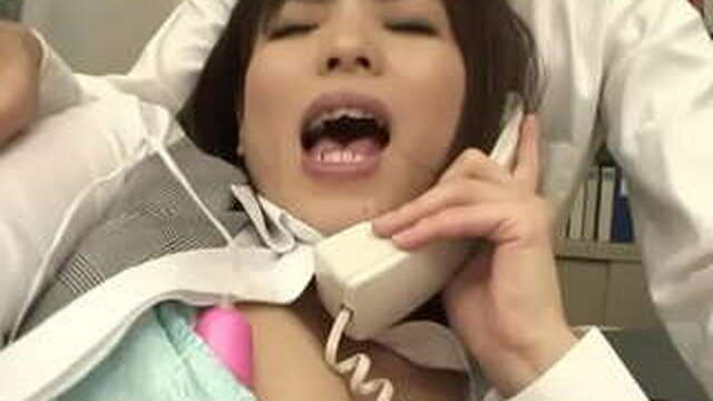 Sasaki, an office worker stimulated during her business call