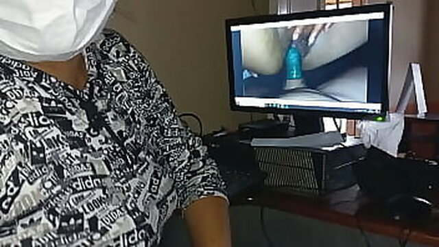 A horny pornstar is caught editing her videos and invites the viewer to join in for some hot group action