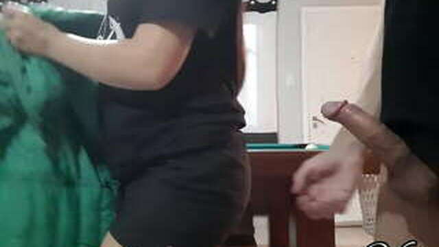 I put my girlfriend on the pool table to fuck her beautiful cock