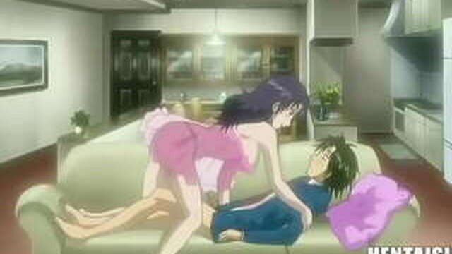 Horny blonde Milfa Masturbates and seduces her step-nephew Hentai with English subtitles