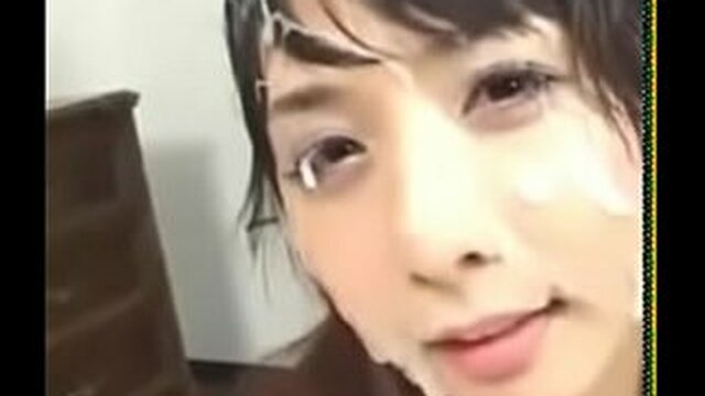 Bukkake with Japanese teenage facial hair