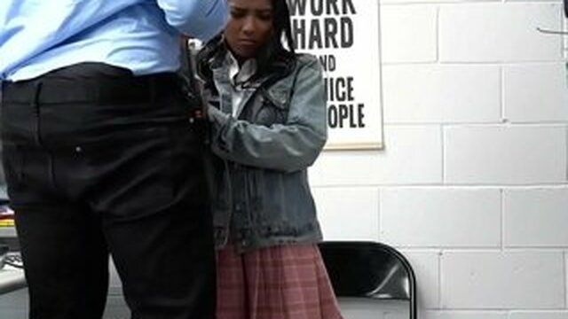 Tiny Asian girl sucking big black cock