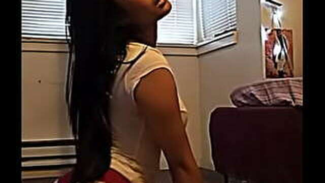 Sexy Asian teenage girl shaking, slapping, rubbing and twirling her adorable ass!!!