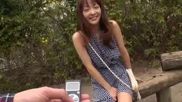 Japanese girlfriend Nami Honda sucks dick in the park, uncensored