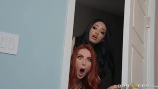 Naughty step-daughters Scarlett Bloom and Lacy Lennon share dads dick
