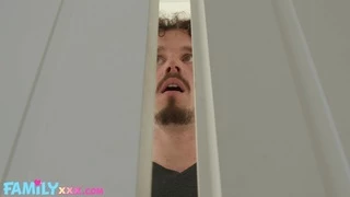 Bedroom sex in the morning after catching his stepsister masturbating